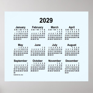 Alice Blue Calendar von Janz Print 2029 Poster