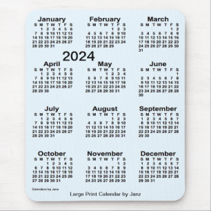 Alice Blue Large Print Calendar von Janz 2024 Mousepad