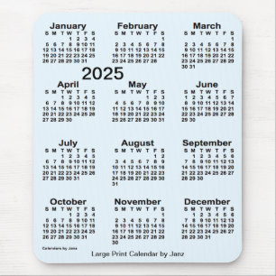 Alice Blue Large Print Calendar von Janz 2025 Mousepad