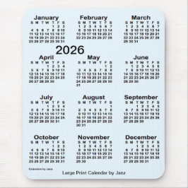 Alice Blue Large Print Calendar von Janz 2026 Mousepad