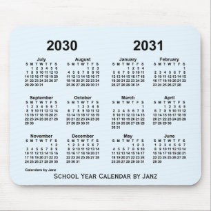 Alice Blue School Year Calendar by Janz 2030-2031 Mousepad