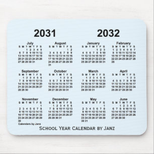 Alice Blue School Year Calendar by Janz 2031-2032 Mousepad