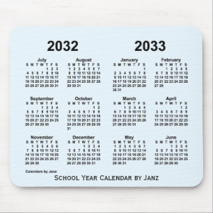 Alice Blue School Year Calendar by Janz 2032-2033 Mousepad