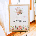 ALICE Blush Bloral Bridal Party Brunch Willkommen Poster<br><div class="desc">Dieses Begrüßungsschild aus dem Brautparty besticht durch seine Frühlingsfloralen und ein niedliches Tee-Set. Dieser Begrüßungstee ist perfekt für Ihr Frühstück oder Ihren Brunch.</div>