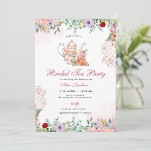 ALICE Blush Bloral Bridal Tee Party Brunch Dusche Einladung