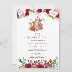 ALICE Blush Bloral Bridal Tee Party Brunch Dusche Einladung