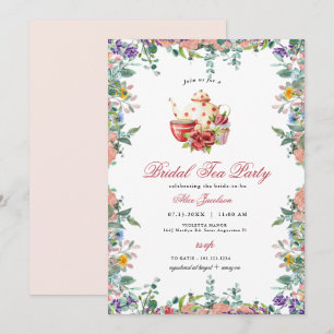 ALICE Blush Bloral Bridal Tee Party Brunch Dusche Einladung