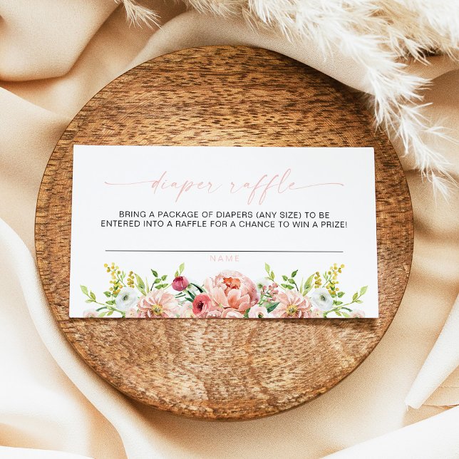 ALICE Blush Blumenfrühling Tee Party Windeln Raffl Platzkarte (Von Creator hochgeladen)