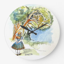 Alice & Cheshire Cat Clock