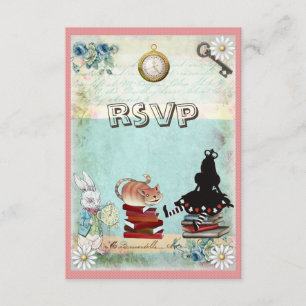 Alice & Cheshire Cat UAWG Bringen Sie eine Babybuc RSVP Karte