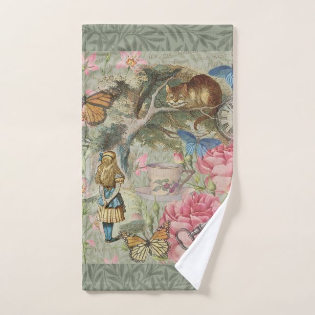 Alice Cheshire Cat Wonderland Tree Garden Badhandtuch Set (Handtuch)