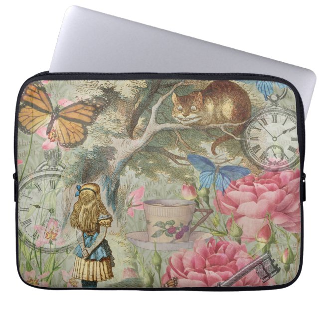 Alice Cheshire Cat Wonderland Tree Garden Laptopschutzhülle (Vorderseite)