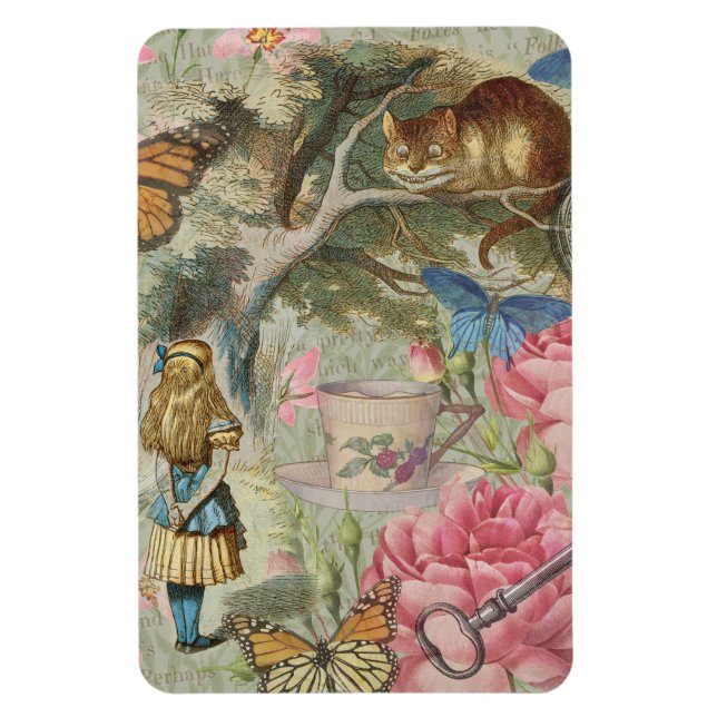 Alice Cheshire Cat Wonderland Tree Garden Magnet (Vertikal)