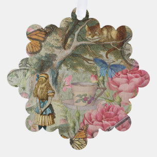 Alice Cheshire Cat Wonderland Tree Garden Ornament Karte