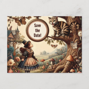 Alice & Cheshire Cat: Wunderliche Wunderland-Fanta Ankündigungspostkarte
