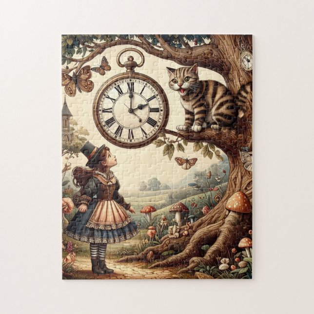 Alice & Cheshire Cat: Wunderliche Wunderland-Fanta Puzzle (Vertikal)
