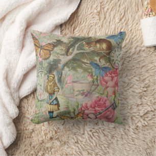 Alice Cheshire Katze Wonderland Baum Garten Kissen