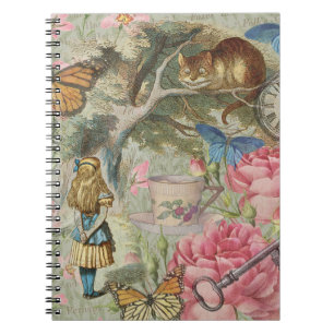 Alice Cheshire Katze Wonderland Baumgarten Notizblock