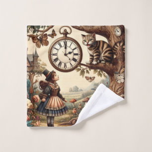Alice & Cheshire-Katze: Wunderliche Wunderland-Fan Badhandtuch Set