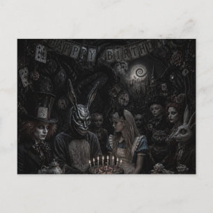 Alice Dark Fantasy Geburtstagsfeier Postkarte