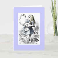 Alice, die das Krokett der Königin spielt