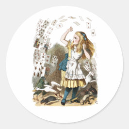 Alice & die Karten Runder Aufkleber