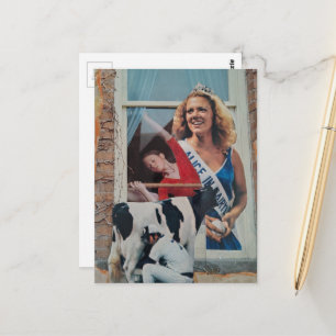 Alice die Milchprinzessin-Ballett- und Kuh-Collage Postkarte