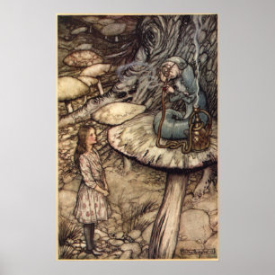 Alice & die Raupe von Arthur Rackham Poster