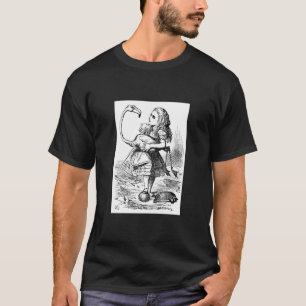 Alice, die versucht, Krokett mit einem Flamingo zu T-Shirt