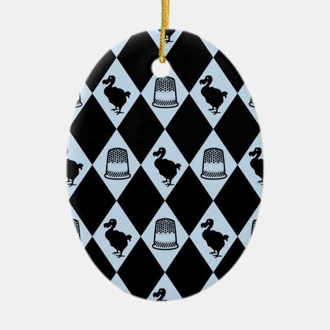 Alice Dodo & Thimble Pattern Keramikornament (Vorne)
