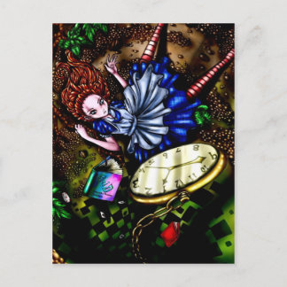 Alice Down the Rabbit Hole Postkarte