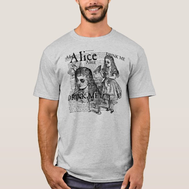 Alice Drink Me Collage T-Shirt (Vorderseite)