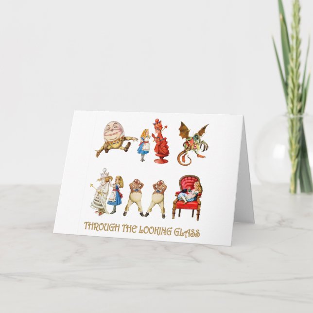 ALICE DURCH DEN SPIEGEL FEIERTAGSKARTE (Vorderseite)