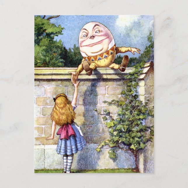 ALICE ERFÜLLT HUMPTY DUMPTY POSTKARTE (Vorderseite)