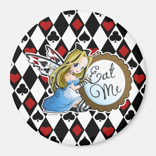 Alice Fairy-Eat Me Anime Round Magnet (Vorne)