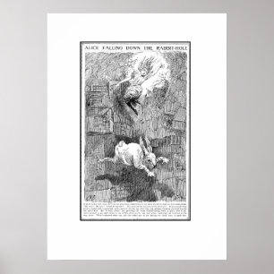 Alice fällt das Kaninchenloch herunter Poster