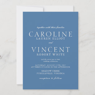 ALICE Formal French Blue Wedding Einladung