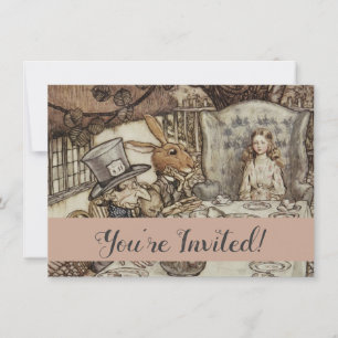 Alice Geburtstag Nicht-Geburtstag-Hase-Hutmacher-P Einladung