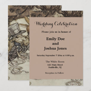 Alice Geburtstag Nicht-Geburtstag-Hasen-Hutmacher- Einladung