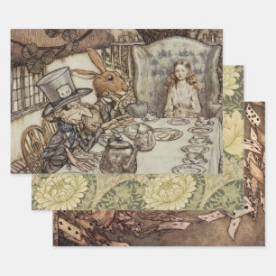 Alice Geburtstag Nicht-Geburtstag Hasen Hutmacher Geschenkpapier Set