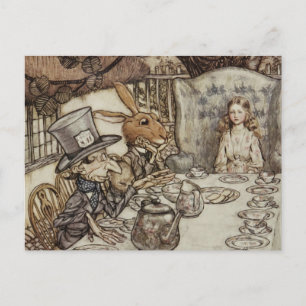 Alice Geburtstag Nicht-Geburtstag Hasen Hutmacher  Postkarte