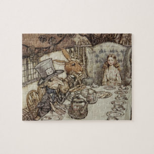 Alice Geburtstag Nicht-Geburtstag Hasen Hutmacher Puzzle