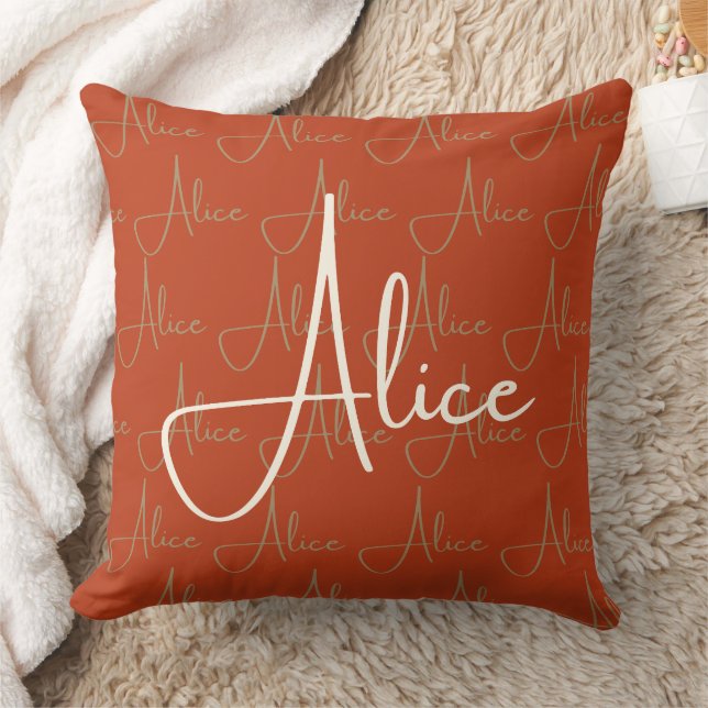 Alice Handwriting Name Pattern Kissen (Decke)