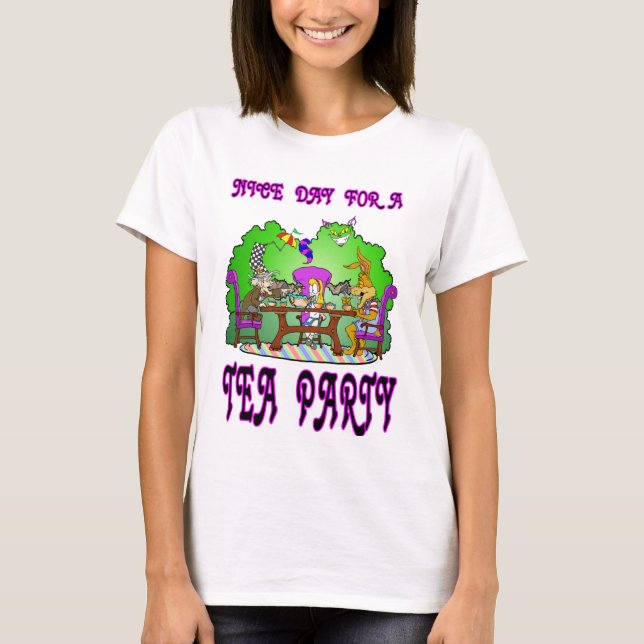 Alice hat ein Tea-Party T-Shirt (Vorderseite)