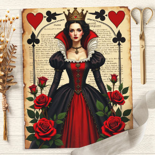 Alice Herzkönigin rote Rosen Scrapbook Papier