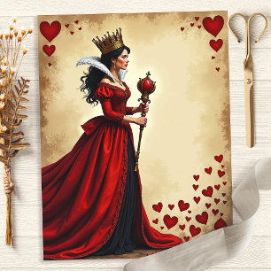 Alice Herzkönigin roter Szepter Scrapbook Papier