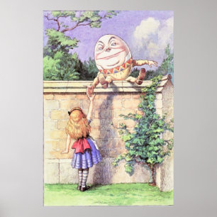 Alice & Humpty Dumpty Vollfarbe Poster
