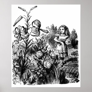 Alice im Garten der LiveBlumen Poster