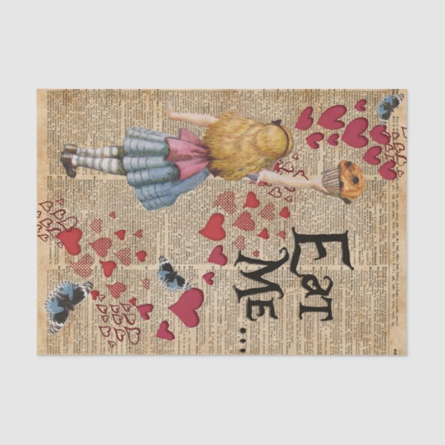 Alice im Märchenland essen mich Muffin Seidenpapier (Vorderseite)