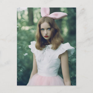 Alice im Modewald mit abgelaufenem Filmfoto Postkarte